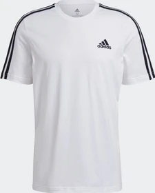 adidas Essentials 3-Streifen T-Shirt kurzarm weiß/schwarz (Herren)