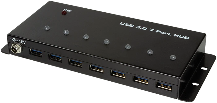 LogiLink Industrial Wallmount USB-Hub, 7x USB-A 3.0, USB-B 3.0 [Buchse]