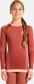 Odlo Performance Warm Funktionsshirt langarm spiced apple/live wire (Junior)