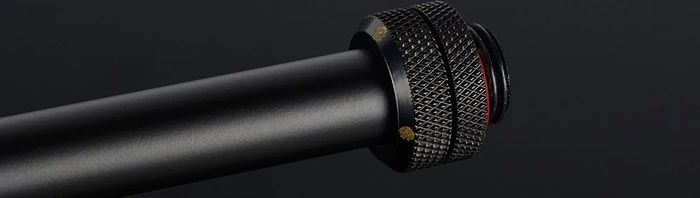 Bitspower Messing Hardtube 14mm, schwarz, Carbon Black