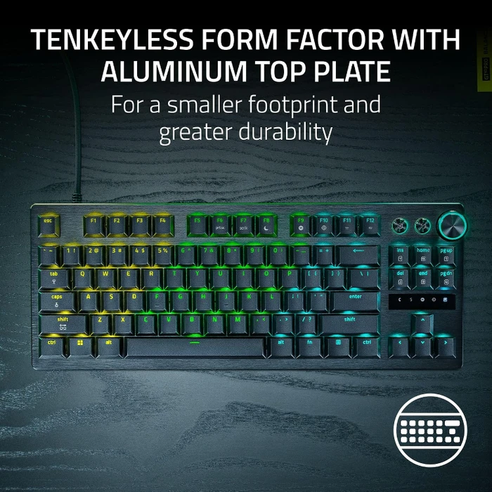 Razer Huntsman V3 Pro Low-profile Tenkeyless 8KHz, schwarz, LEDs RGB, Razer Low-Profile Analog Optical Switch, USB, US