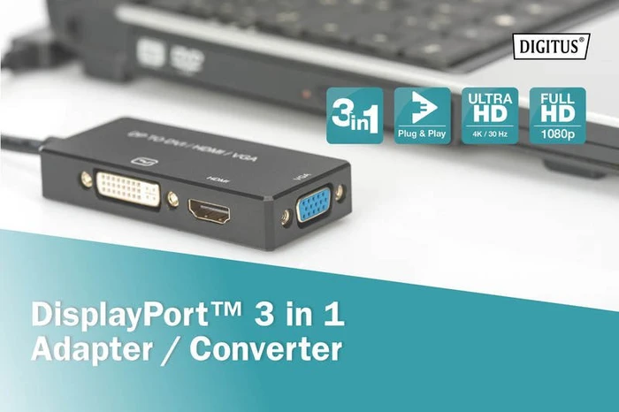 Digitus DisplayPort auf HDMI/DVI/VGA Adapter