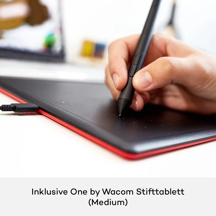 Wacom One Medium, schwarz/rot
