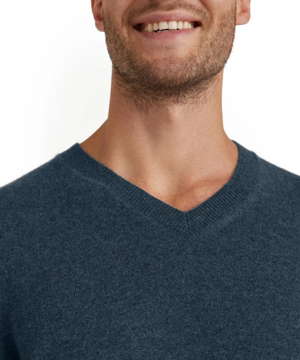 Falke Luxury V-Ausschnitt Pullover space blue (Herren)
