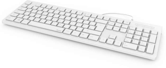 Hama KC-200 Basic Tastatur, weiß, USB, DE