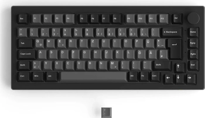 Akko 5075B Plus, Black & Silver, LEDs RGB, hot-swap, V3 Pro Cream Yellow, USB/Bluetooth, DE