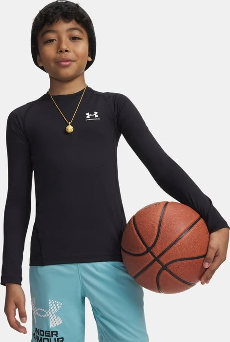 Under Armour HeatGear Armour Funktionsshirt langarm schwarz/weiß (Junior)