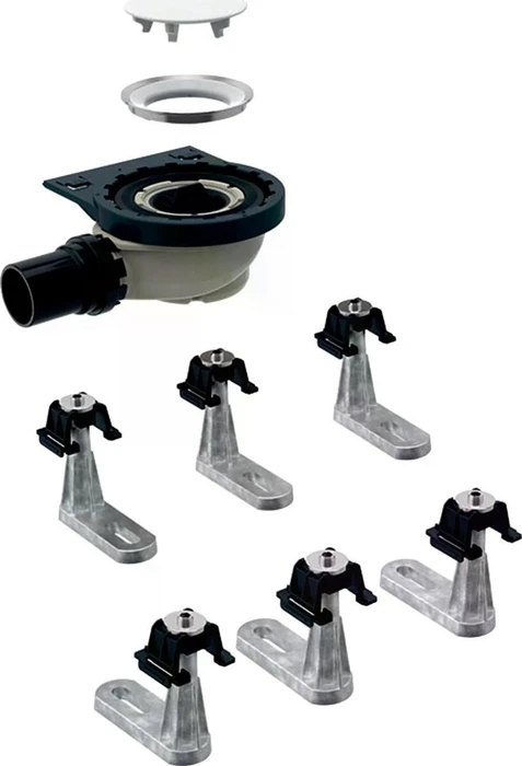 Geberit Duschwannenablauf für Setaplano Duschfläche mit sechs Füßen, Sperrwasserhöhe 50mm