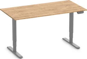 Ergolutions Primus elektrisch höhenverstellbarer Sitz-Steh-Schreibtisch 160x80cm Eiche/grau