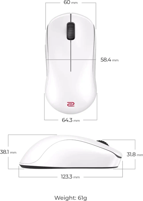 BenQ Zowie U2-DW 4K Wireless mit Ladestation, Glossy White Edition, USB