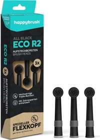 HappyBrush R2 Ersatzbürste schwarz,     3 Stück