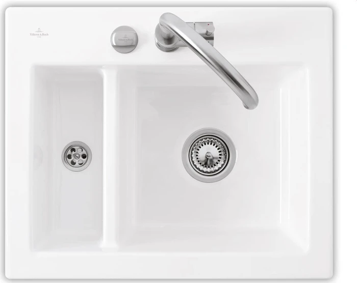 Villeroy & Boch Subway 60 XM Einbau Becken reversibel mit Ablauffernbedienung snow white