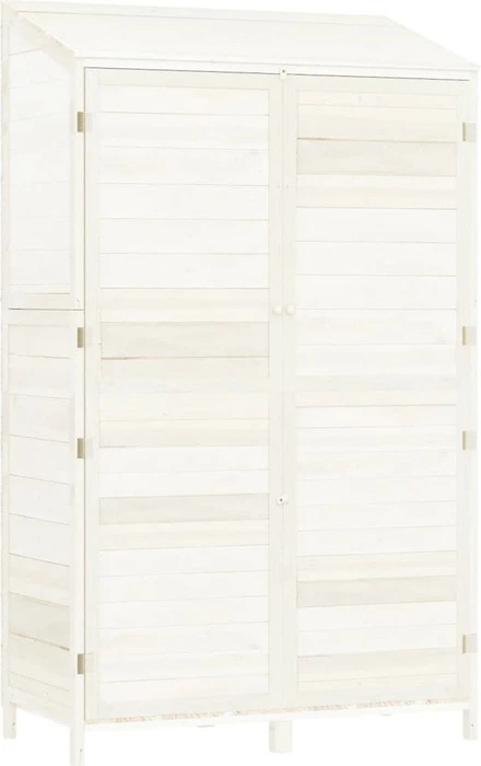 vidaXL Massivholz Geräteschrank 102x174cm weiß