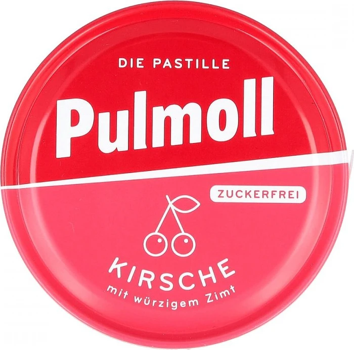 Pulmoll Kirsche + Vitamin C Halsbonbons zuckerfrei, 50g