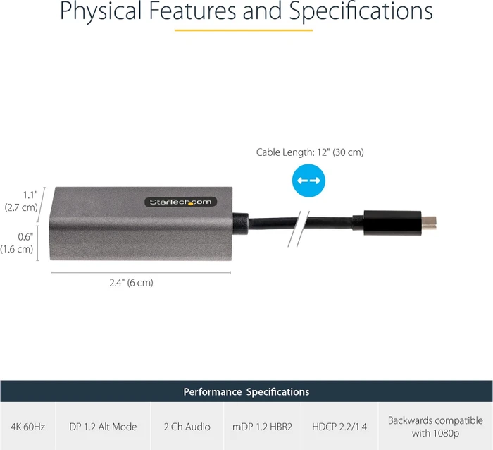 StarTech Display Adapter USB-C Mini DisplayPort, USB-C 3.0 [Stecker]