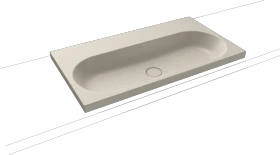 Kaldewei Centro 3056 Aufsatzwaschtisch 90x50x4cm, Perl-Effekt, warm grey 10