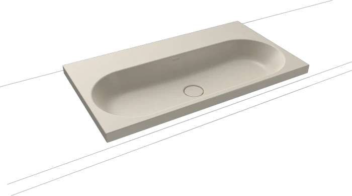 Kaldewei Centro 3056 Aufsatzwaschtisch 90x50x4cm, Perl-Effekt, warm grey 10