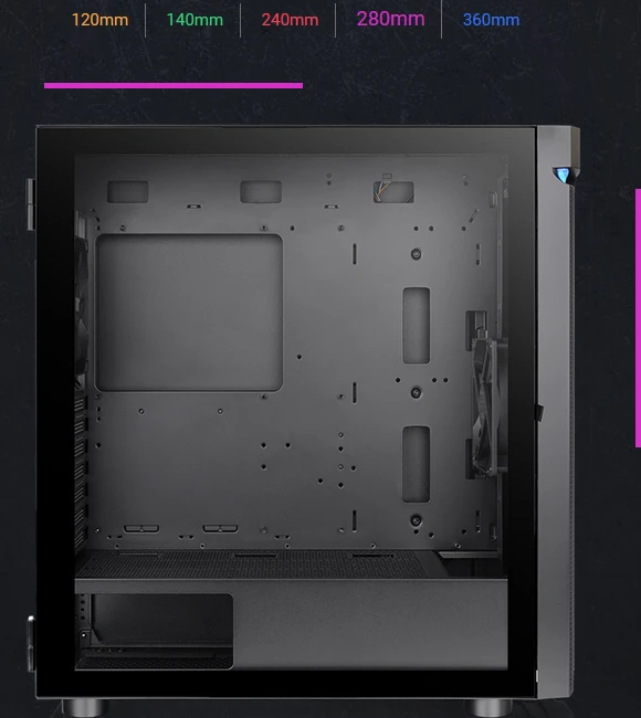 Thermaltake H590 TG ARGB, schwarz, Glasfenster