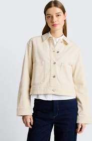 Tom Tailor Aufgesetzte Taschen Jeansjacke raw offwhite denim (Damen)