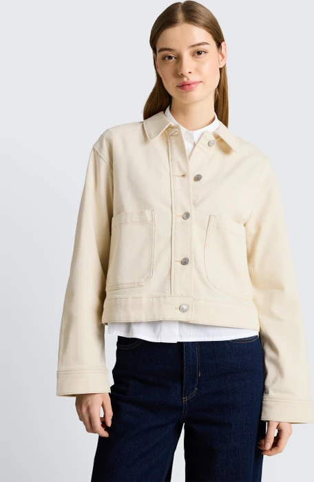 Tom Tailor Aufgesetzte Taschen Jeansjacke raw offwhite denim (Damen)
