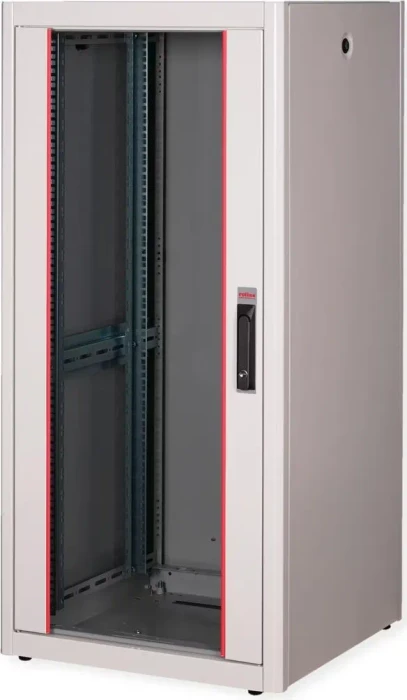 Roline / Secomp Basic 19" Netzwerkschrank 26HE, montiert, Glastür, IP20, RAL 7035, 600mm tief