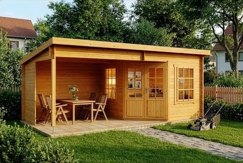 Alpholz Gartenhaus Carl-28 622x332cm braun