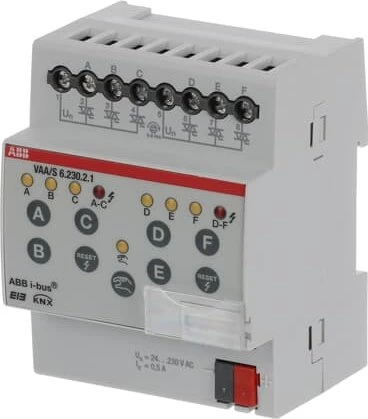 ABB VAA/S6.230.2.1 Ventilantrieb-Aktor 6-fach, 230V, 4TE REG, Schaltaktor