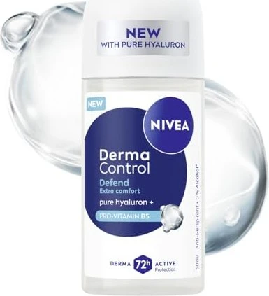 Nivea Anti-Transpirant Derma Dry Control Defend Deodorant Roll-On, 50ml