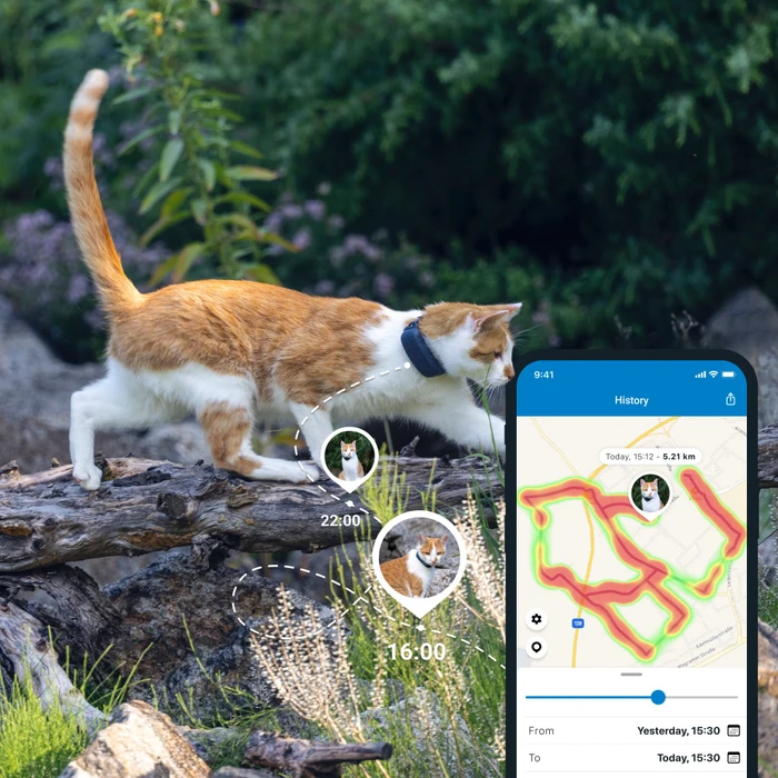 Tractive CAT 4, GPS Tracker für Katzen, Befestigung, Mitternachtsblau