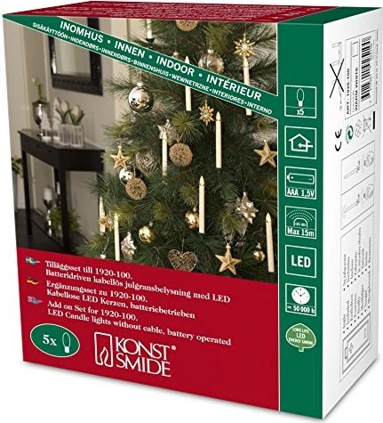 Konstsmide Christbaumkerzen Erweiterungs-Set LED 5x warmweiß, 5 Stück