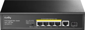 Cudy GS100 Series Rackmount Gigabit Switch, 5x RJ-45, 1x SFP, PoE+ (GS1005PTS1)