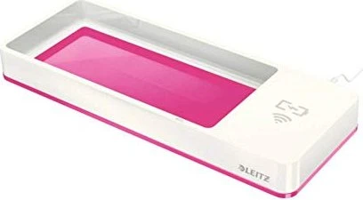 Leitz WOW Duo Colour Stifteschale mit Induktionsladegerät, weiß/pink