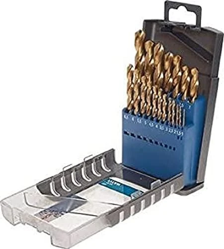 kwb HSS-TIN Metallbohrer-Sortiment titannitriert inkl. Werkzeugbox, 19-tlg.