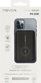 Nevox Wireless 15W Magnetic Powerbank 10000mah PD20W Dual Input schwarz