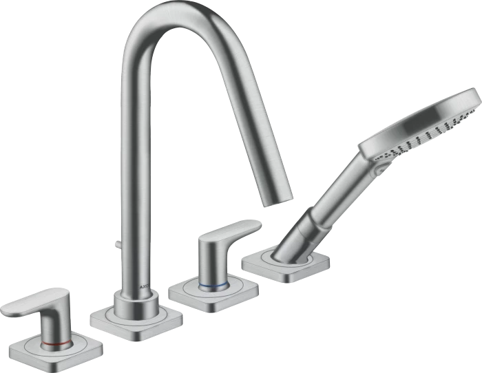 Hansgrohe Axor Citterio M 4-Loch Fliesenrandarmatur mit Hebelgriffen und Rosetten brushed chrome