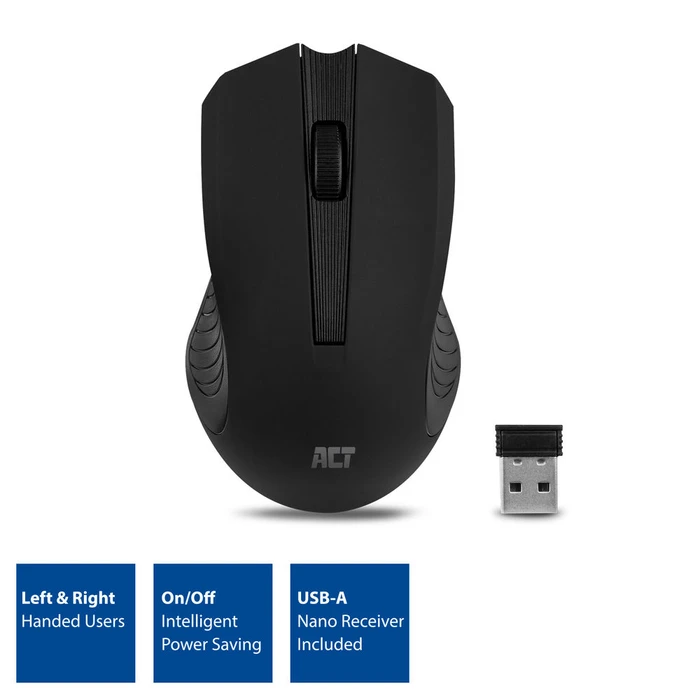 Act Wireless Mouse 1000dpi schwarz, USB
