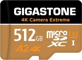 Gigastone 4k Camera Extreme R100/W60 512GB Kit, UHS-I U3, A2, Class 10