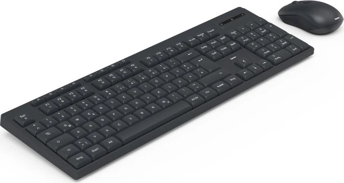 Hama WKM-200 Funktastatur mit Maus, schwarz, USB, DE