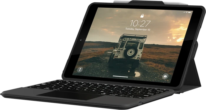 UAG Rugged Bluetooth Keyboard with Trackpad für iPad 7/iPad 8/iPad 9, schwarz, DE