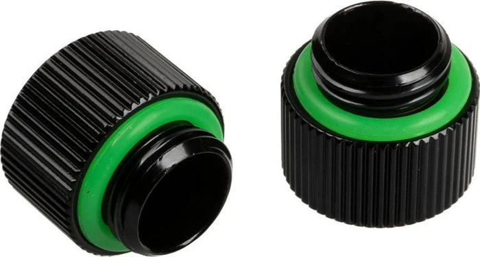 Bitspower Touchaqua Verlängerung G1/4" auf G1/4", 10mm, Glorious Black, 2er-Pack