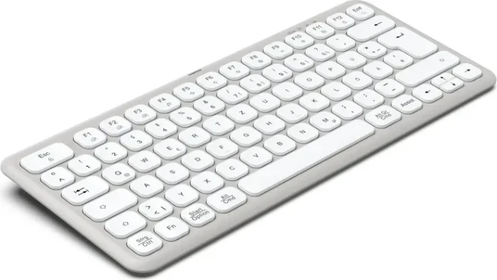 Hama WK-500 kompakte Multi-Device-Tastatur, grau/weiß, USB/Bluetooth, DE