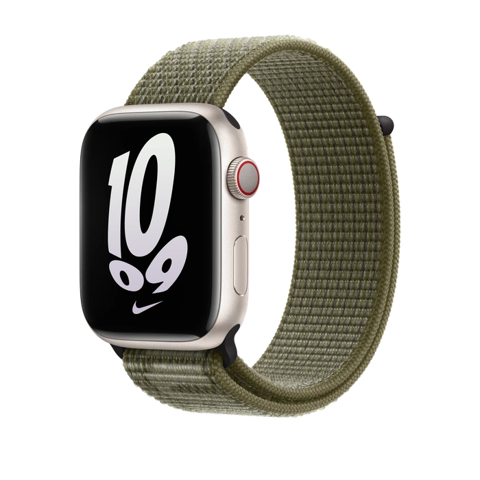 Apple Nike Sport Loop für Apple Watch 45mm Sequoia/Pure Platinum