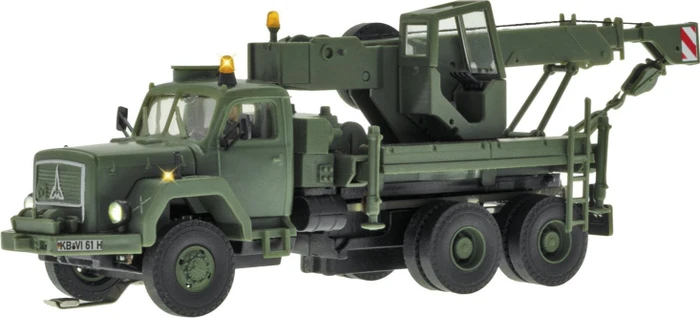 Viessmann - Spur H0 - CarMotion - MAGIRUS DEUTZ 3-achs Bergekran mit Rundumleuchte, Militär