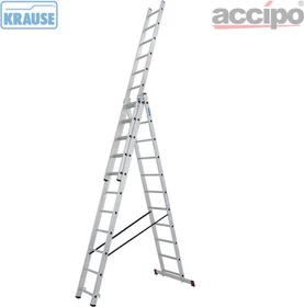 Krause Corda Alu 3-tlg. Teleskop-Mehrzweckleiter, 3x 11 Stufen