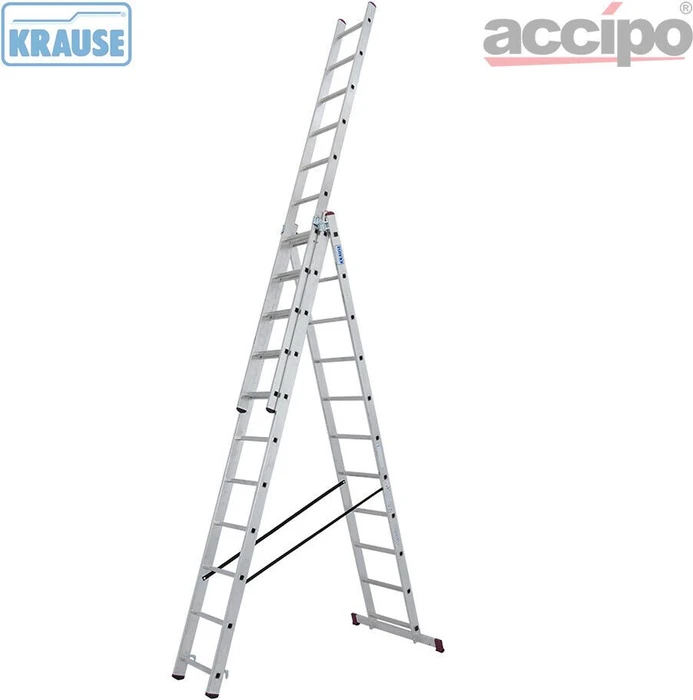 Krause Corda Alu 3-tlg. Teleskop-Mehrzweckleiter, 3x 11 Stufen