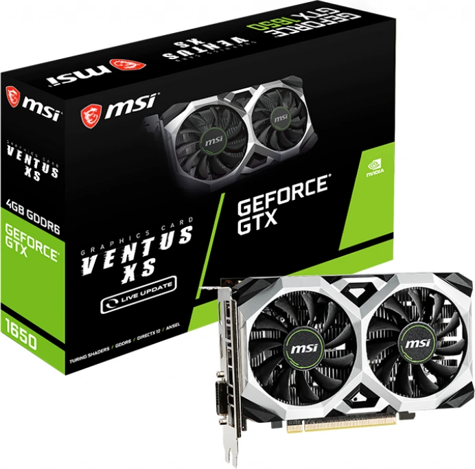 MSI GeForce GTX 1650 D6 Ventus XS, 4GB GDDR6, DVI, HDMI, DP