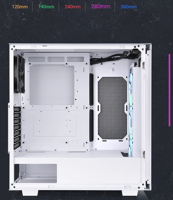 Thermaltake V350 TG ARGB Air Snow Edition, weiß, Glasfenster