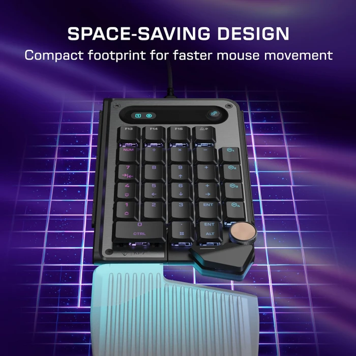Turtle Beach Command Series KP7 Gaming Keypad, schwarz, Low-Profile TITAN Hall-Effect, USB-A