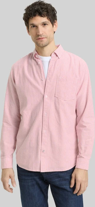 Tom Tailor Regular Fit Logo-Stickerei Hemd langarm rot (Herren)
