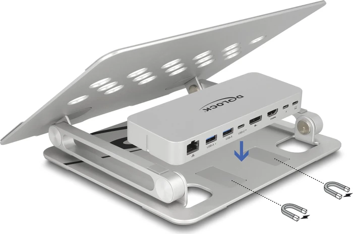 DeLOCK Tablet und Notebook Ständer mit integrierter Dockingstation, USB-C 3.0 [Buchse]